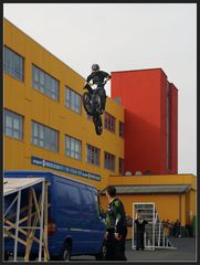 Stunt mit dem Motorrad