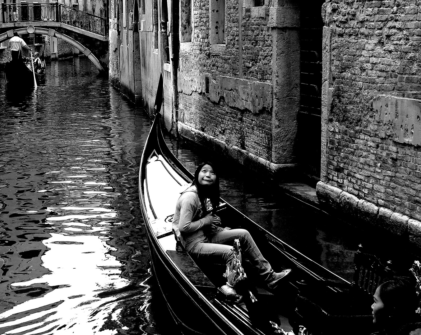 Stupore in gondola a Venezia