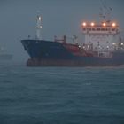 Sturm am Hafen in Hongkong