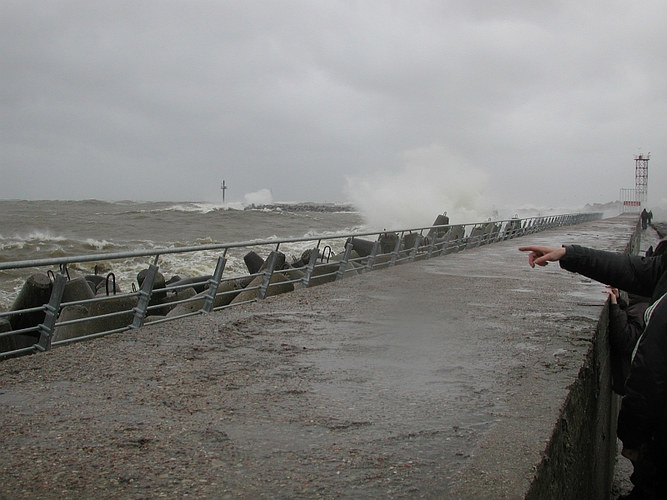 Sturm an der Mole von Klaipeda