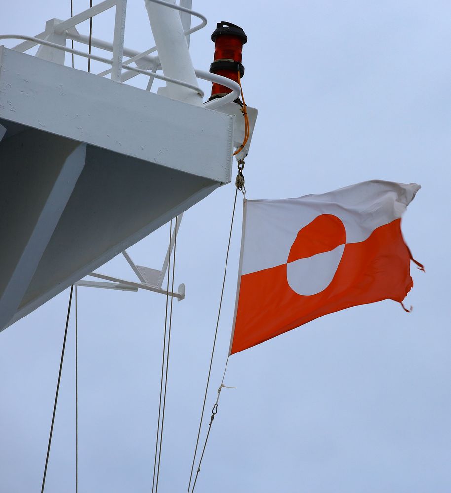 Sturm an Grönlands Flagge