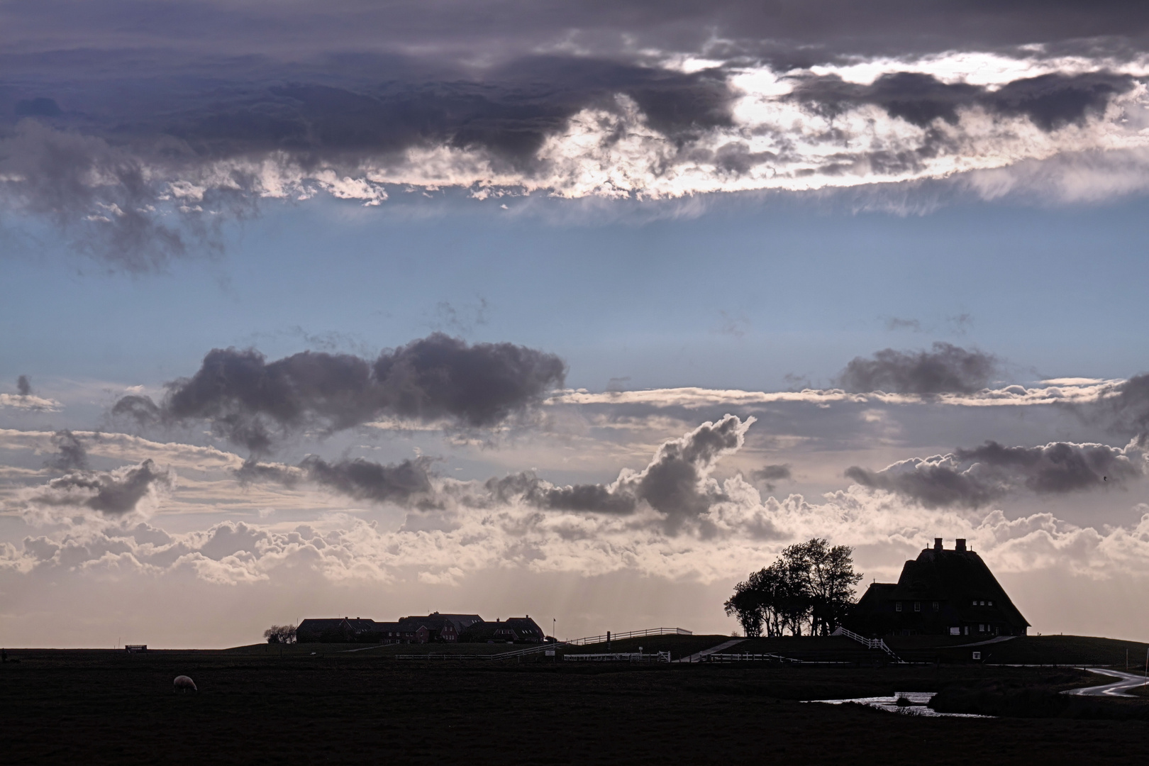 Sturm bricht los auf Hallig Hooge ...