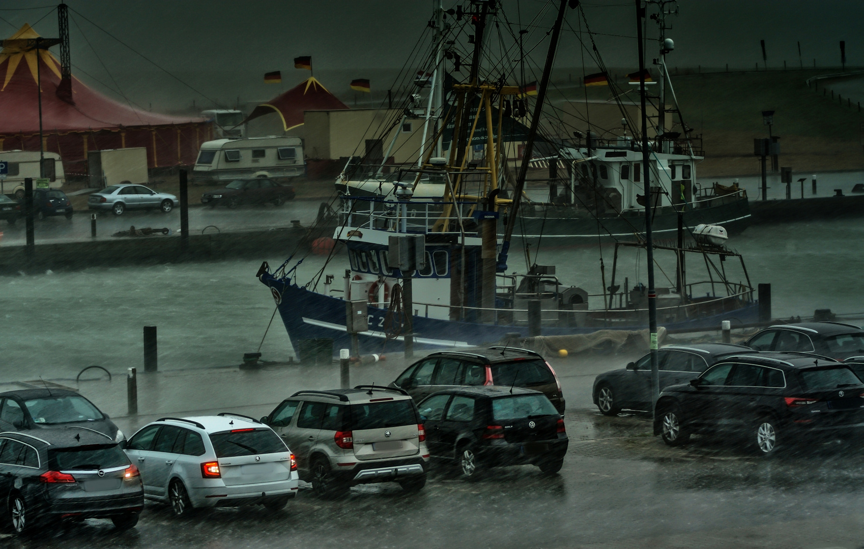 Sturm im Hafen