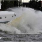 Sturm im Hamburger Hafen..