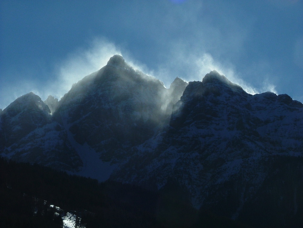 Sturm im Hochgebirge