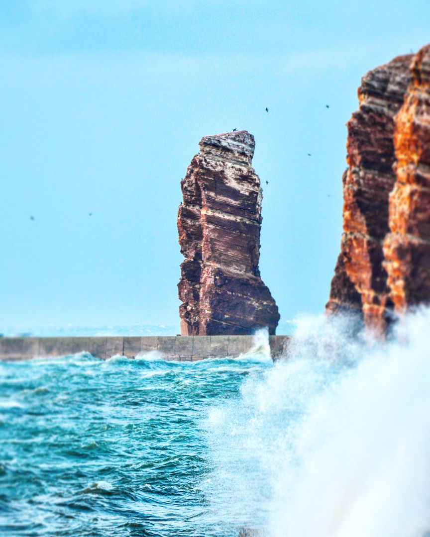 Sturm um die Lange Anna Helgoland 