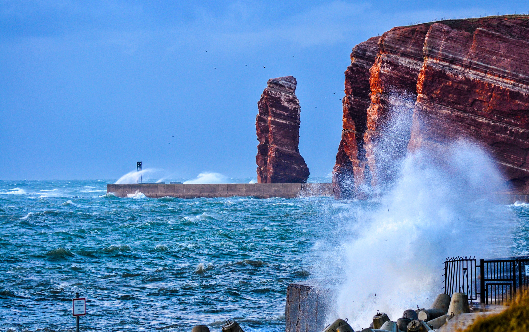 Sturm um die Lange Anna Helgoland 