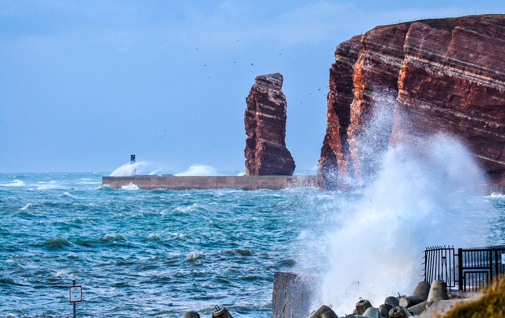 Sturm um die Lange Anna Helgoland