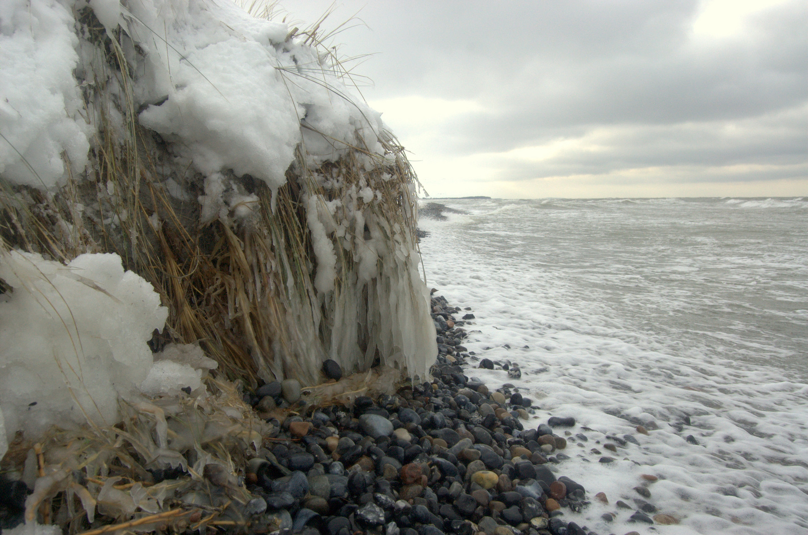 Sturm und Schnee auf Hiddensee