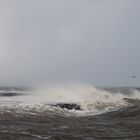 Sturm Xaver überrollt die Perlebucht in Büsum...