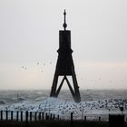 Sturmflut in Cuxhaven an der Kugelbarke