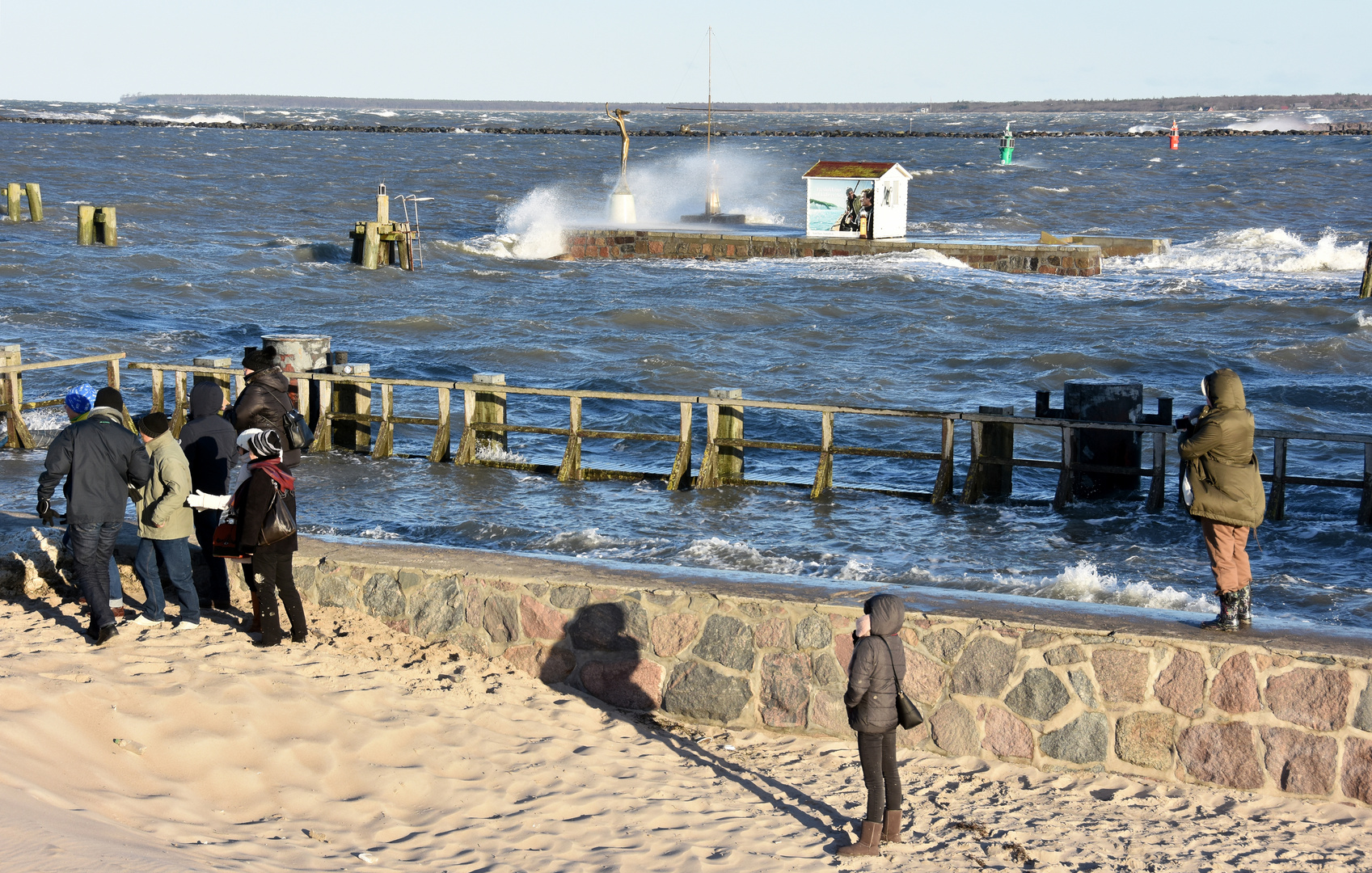 Sturmtief "Zeetje" am 2. Januar 2019 in Warnemünde (1)