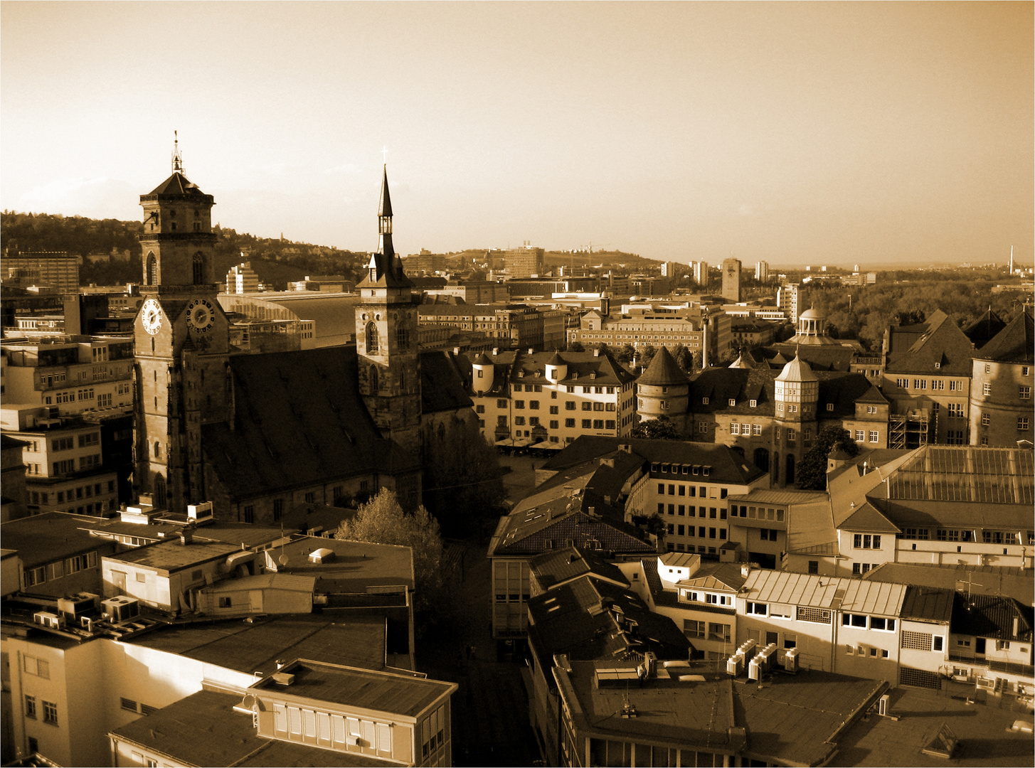 Stuttgart - Blick vom Rathausturm nach Norden