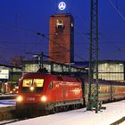 Stuttgart Hbf: ÖBB Taurus bei Nacht und Schnee