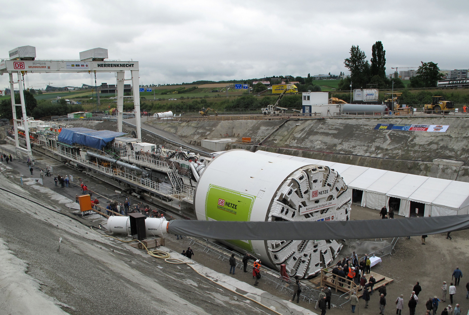 Stuttgart, Tunnelbohrmaschine des Bahnprojekts Stuttgart 21