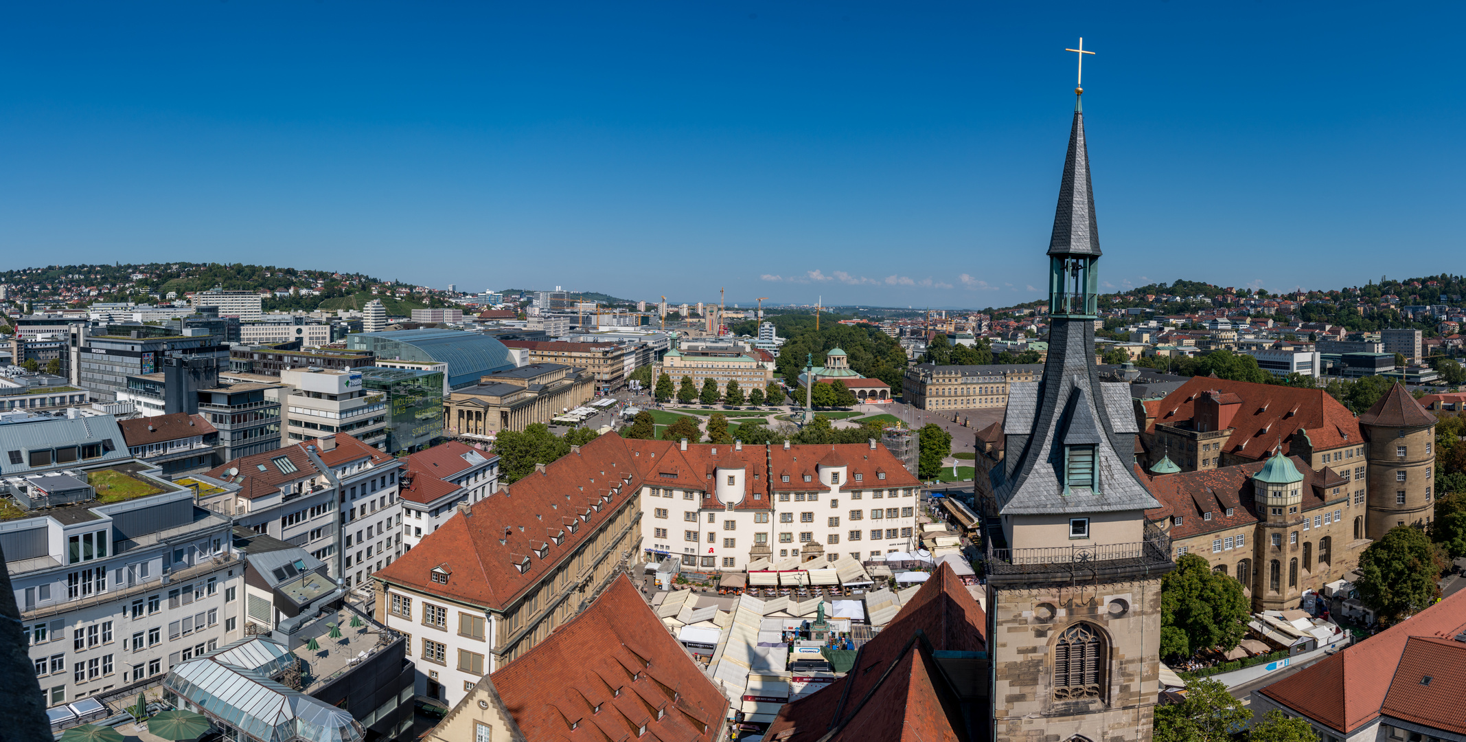 Stuttgart vom Turm der Stiftskirche - Richtung Osten