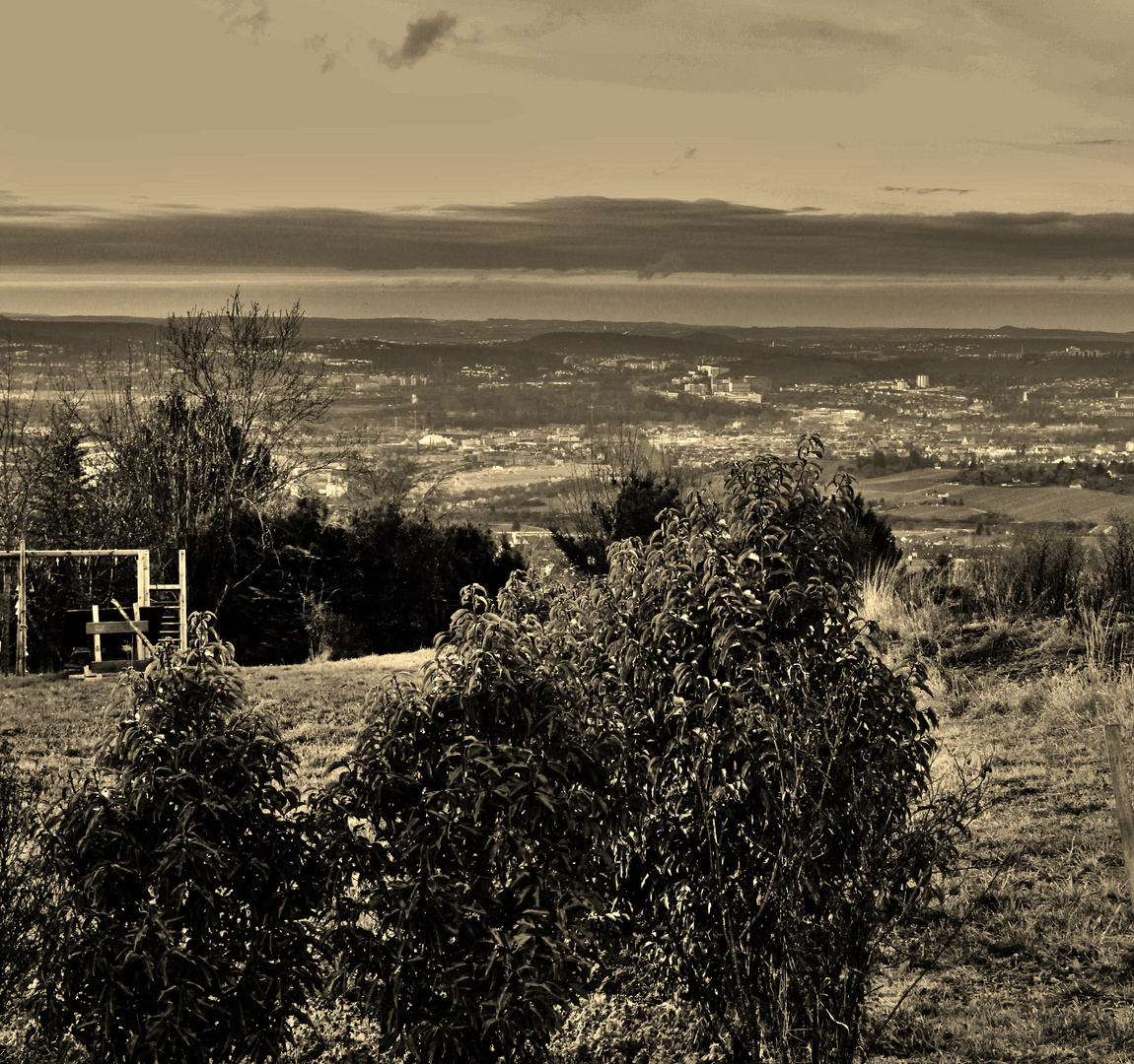 Stuttgart von Oben gesehen auf dem roten Berg 2