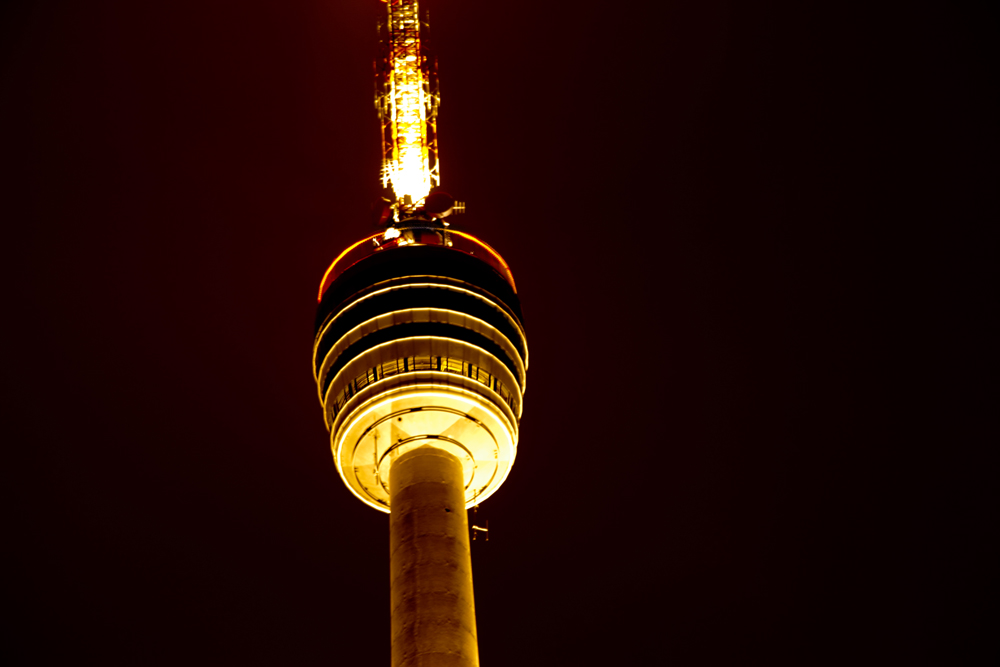 Stuttgarter Fernsehturm bei Nacht