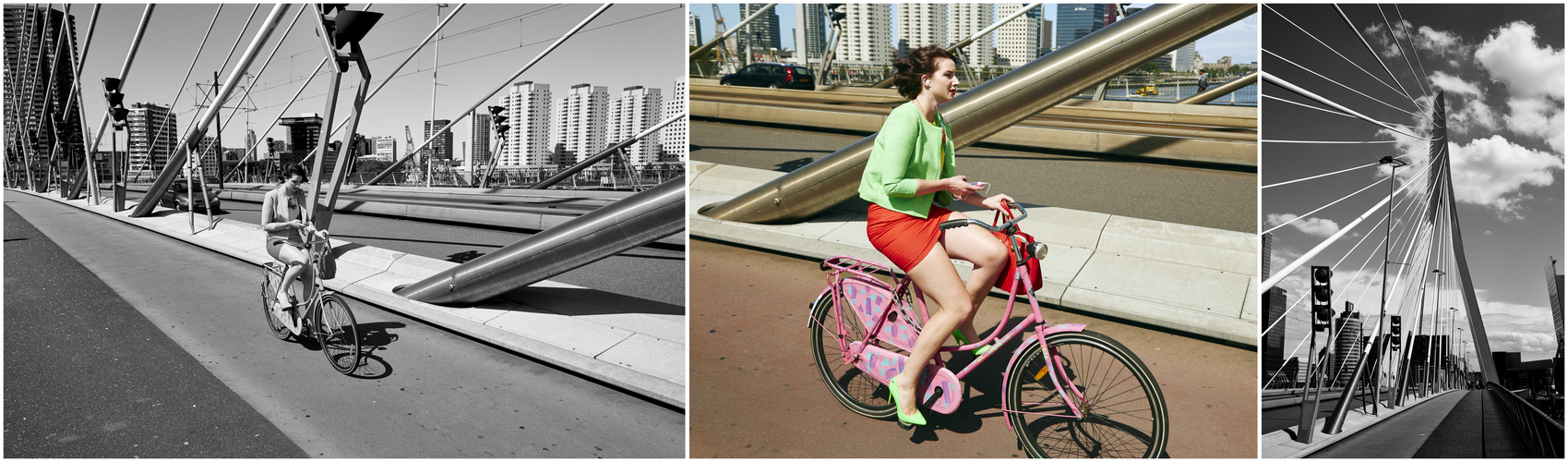 Style on the Erasmus Bridge in Rotterdam