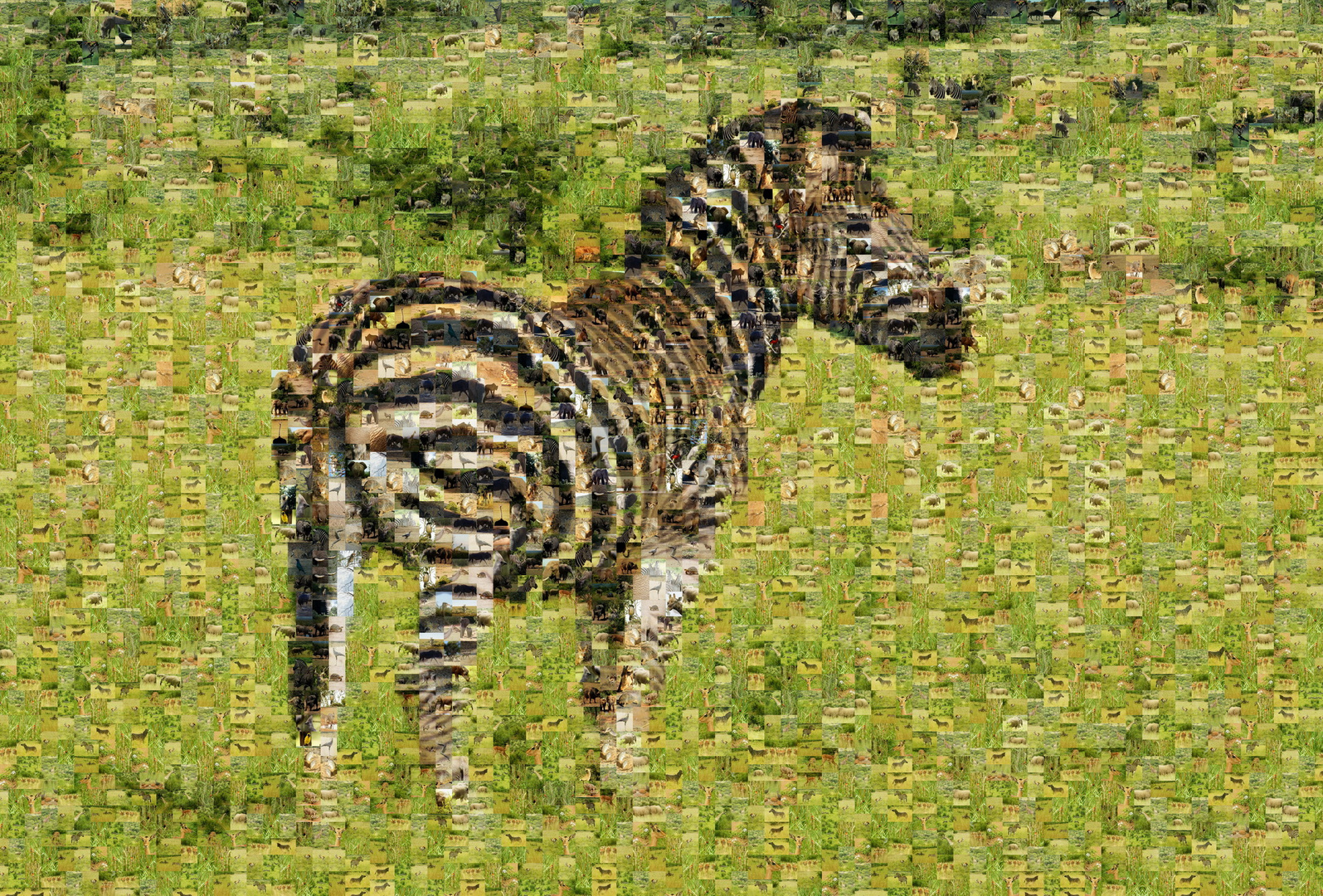 Südafrika Zebra aus Mosaikbildern