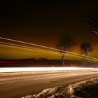 Südharz Landstraße bei Nacht im Winter