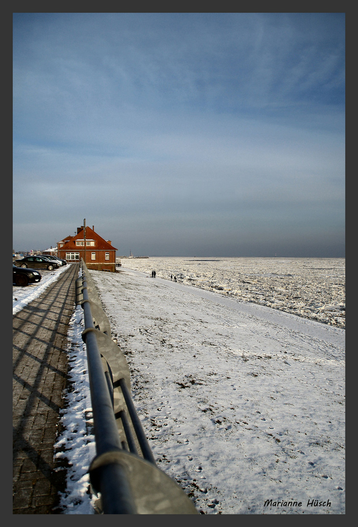 Südstrand im Schnee