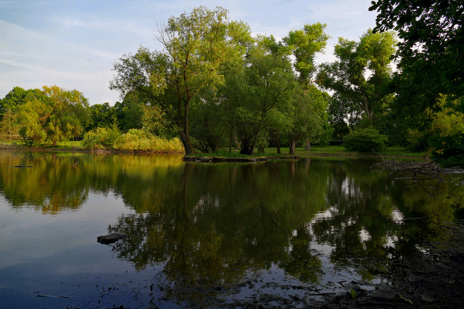 Südteich im Abendlicht