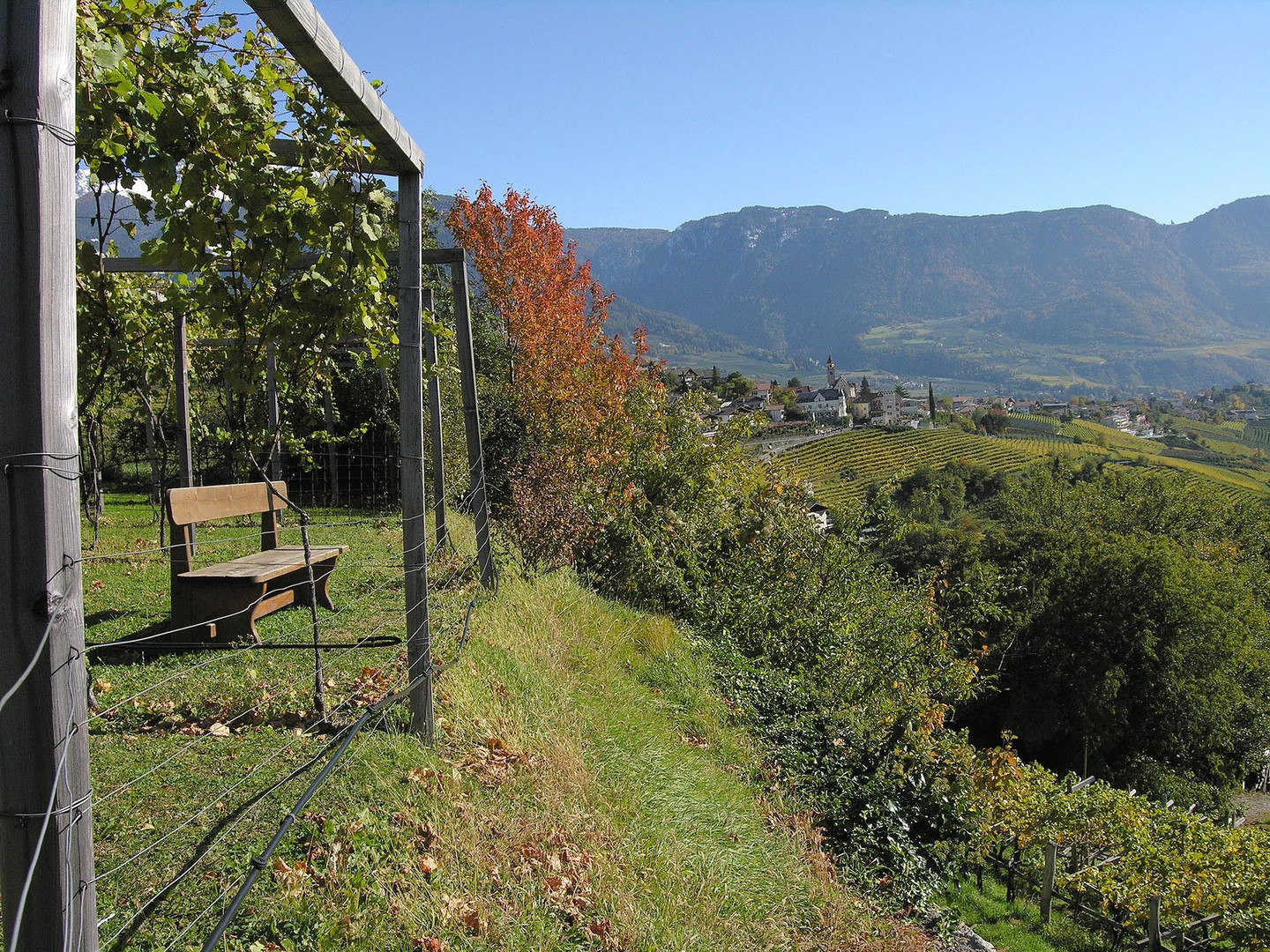 Sudtirol Bank Mit Aussicht Foto Bild Jahreszeiten Herbst