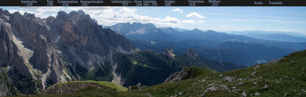 Südtirol: Blick vom Schlernpfad über das Tschamintal