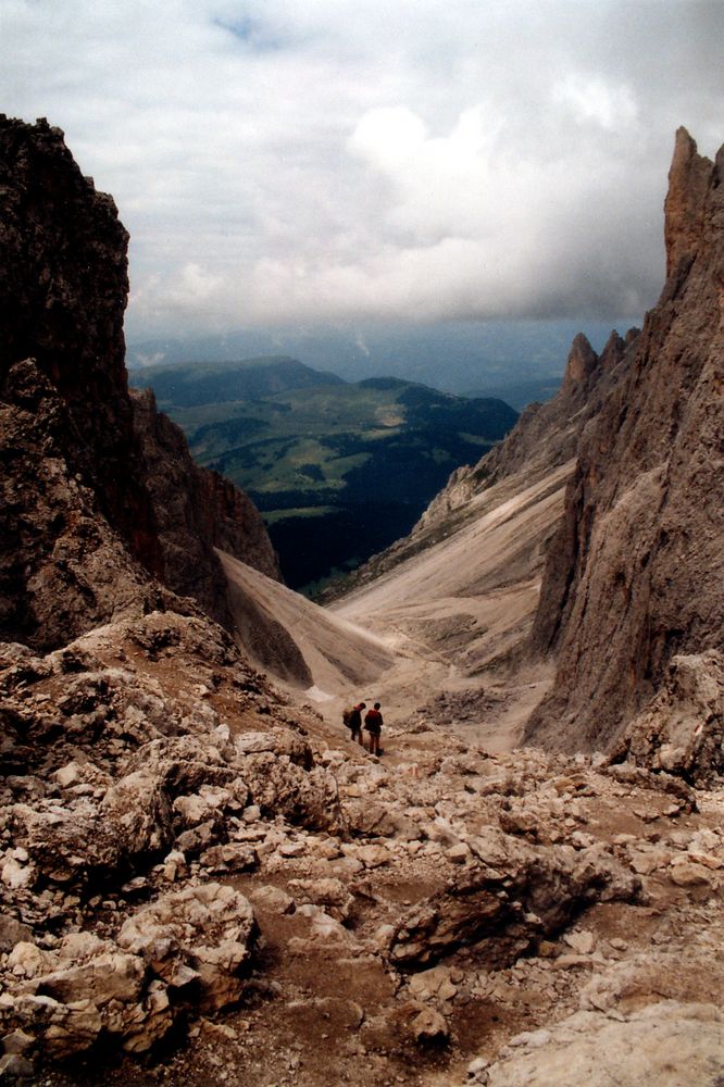 Südtirol: Das Langkofelkar mit Blick auf die Seiser Alm