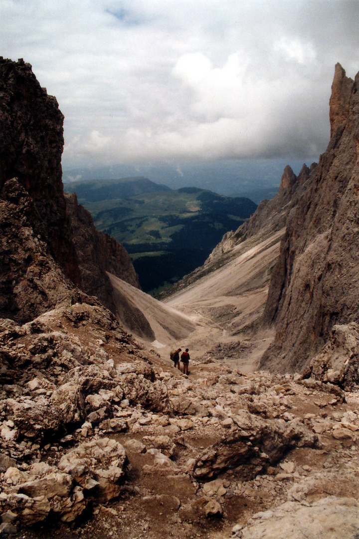 Südtirol: Das Langkofelkar mit Blick auf die Seiser Alm