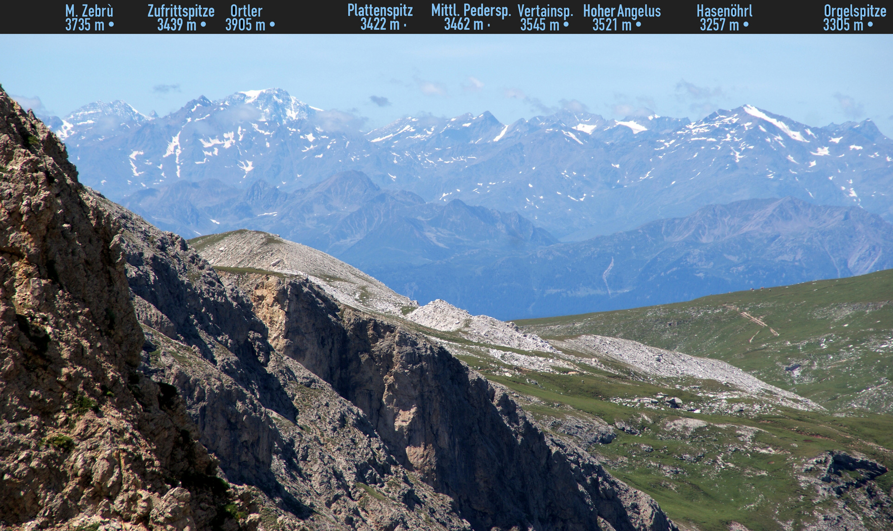 Südtirol: Die Ortler-Gruppe, vom Schlern aus gesehen