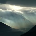 Südtirol, ein Gewitter nähert sich an.