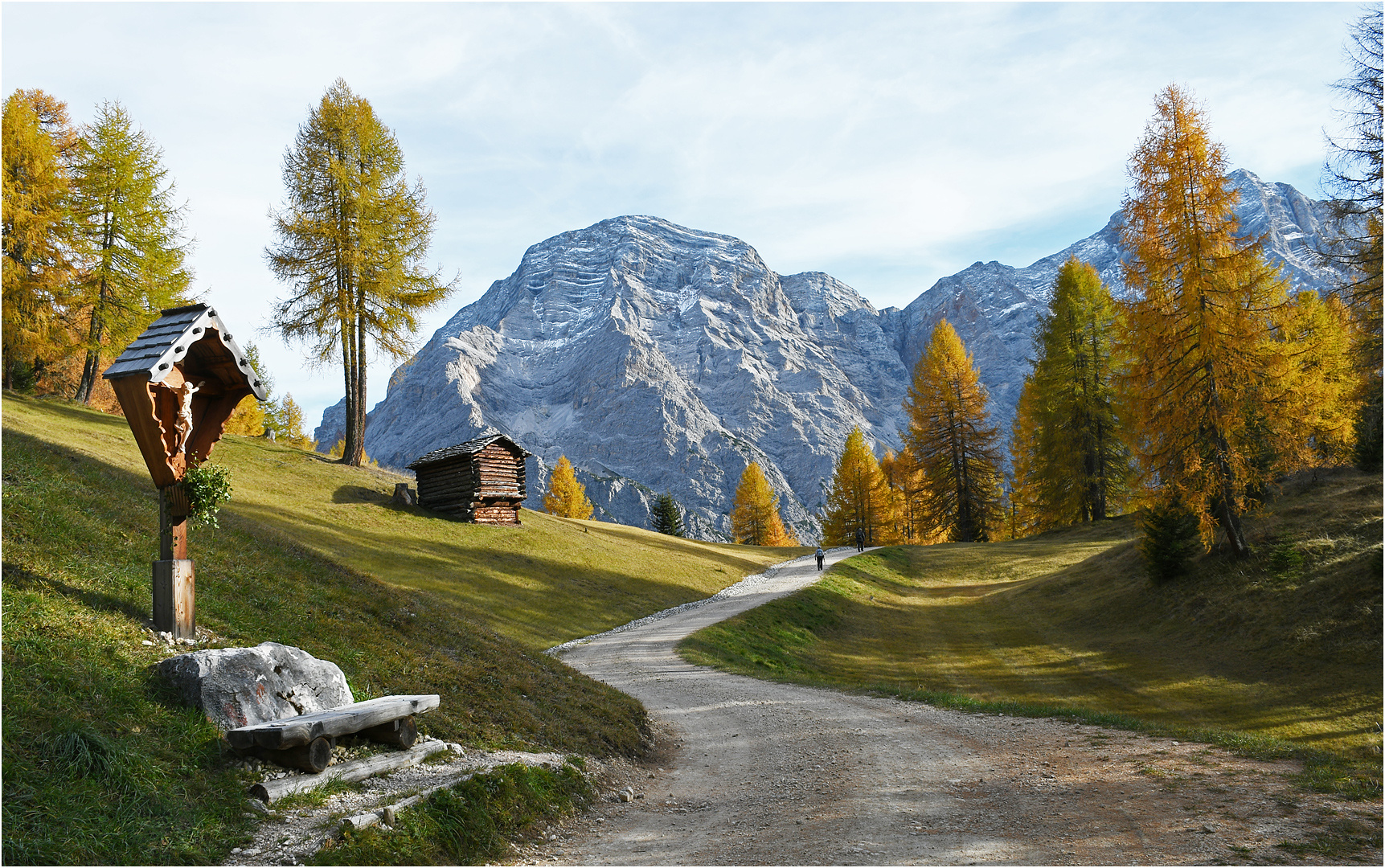 Südtirol im Herbst. Hier auf knapp 2000 m im Tal von Wengen. 