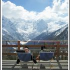 Südtirol / Italien - Vinschgau: Zwei, die sich beim Skifahren mal eine Pause gönnen.
