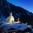 Südtiroler Kapelle im Parseiertal im Winter