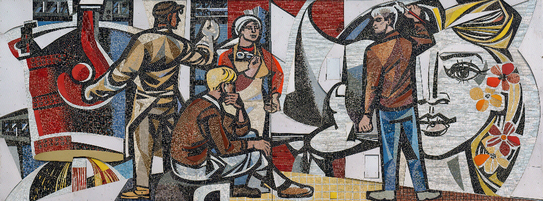 Sudwestliche Mosaik Am Haus Des Lehrers In Berlin Foto Bild