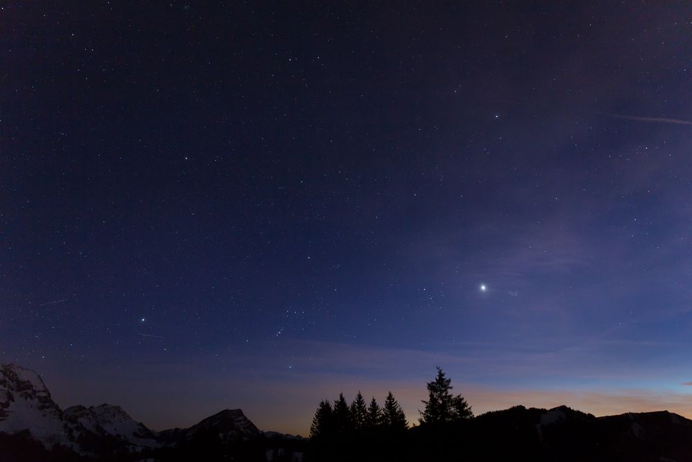 südwestlicher Sternenhimmel über dem Alpstein