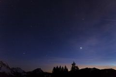 südwestlicher Sternenhimmel über dem Alpstein