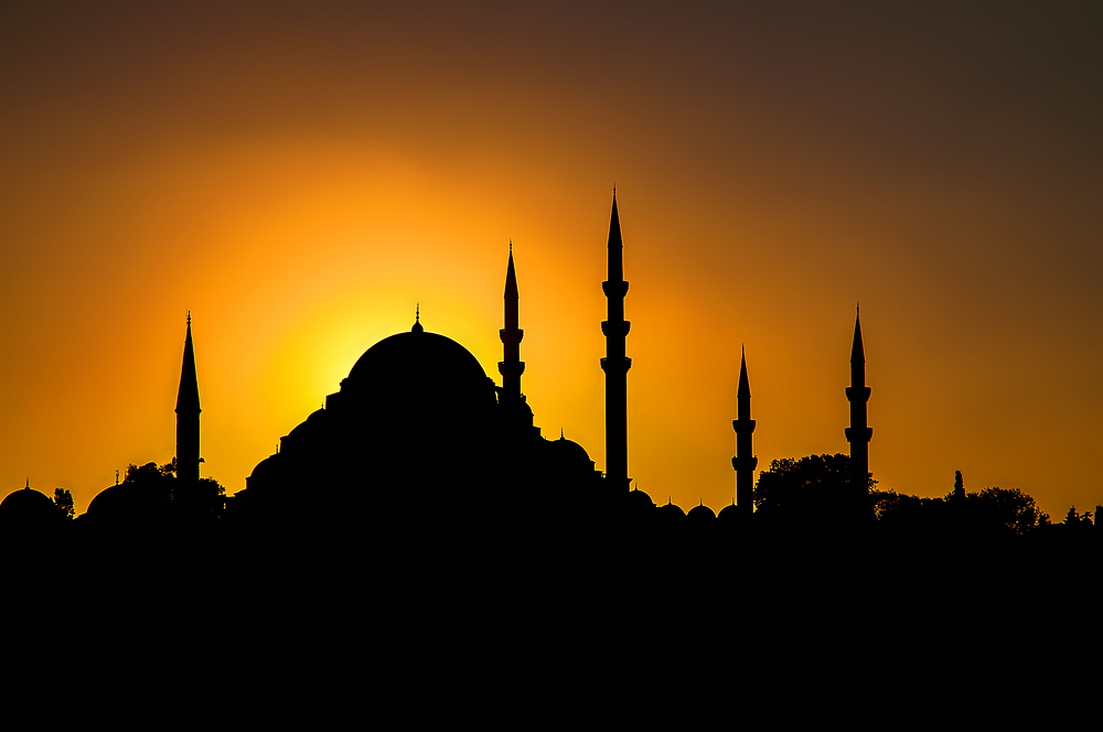 Süleymaniye-Moschee im Abendlicht [3]