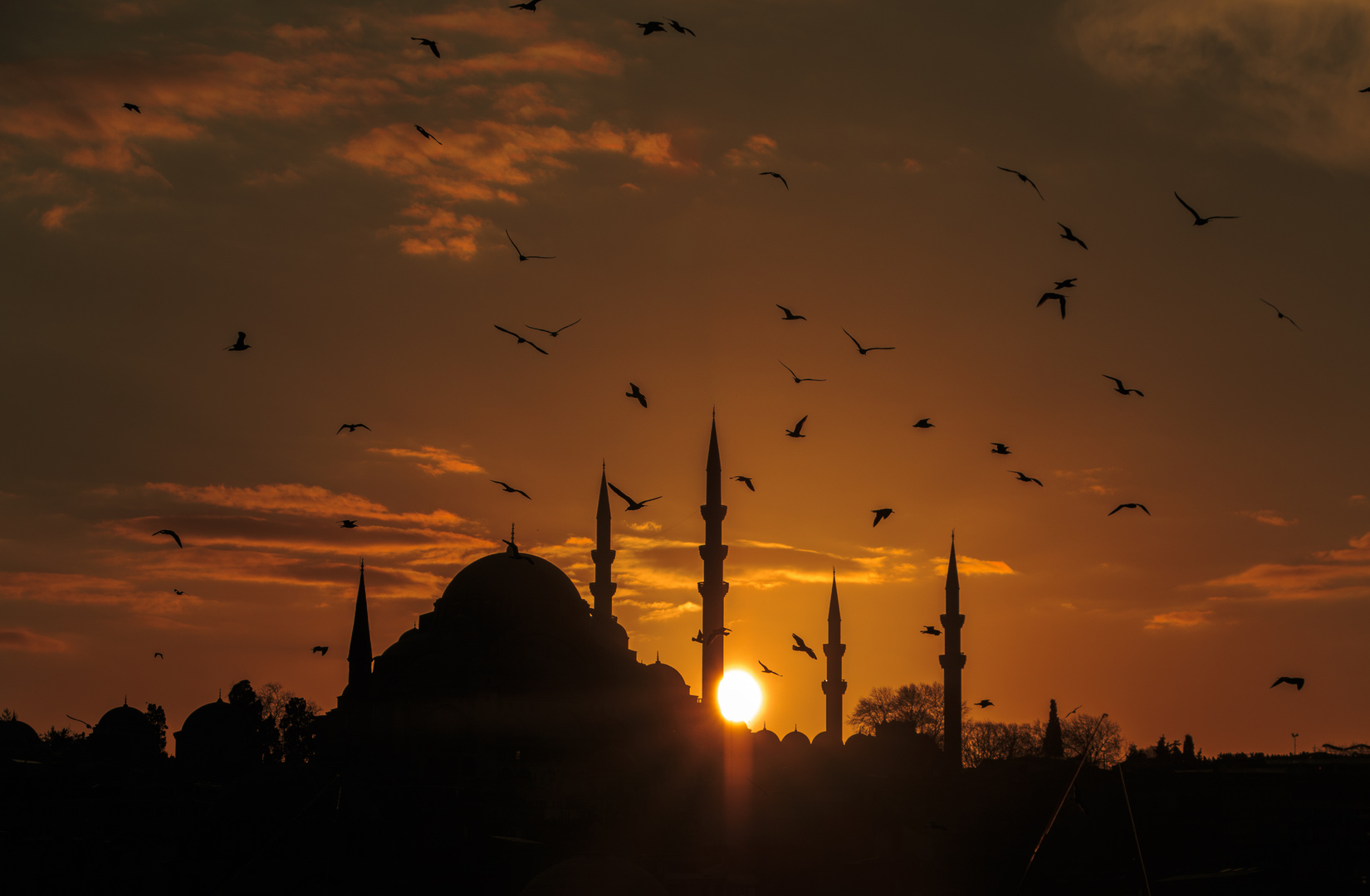 Süleymaniye Mosque at sunset