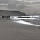 Sufer im Abendlicht am Strand von La Pared