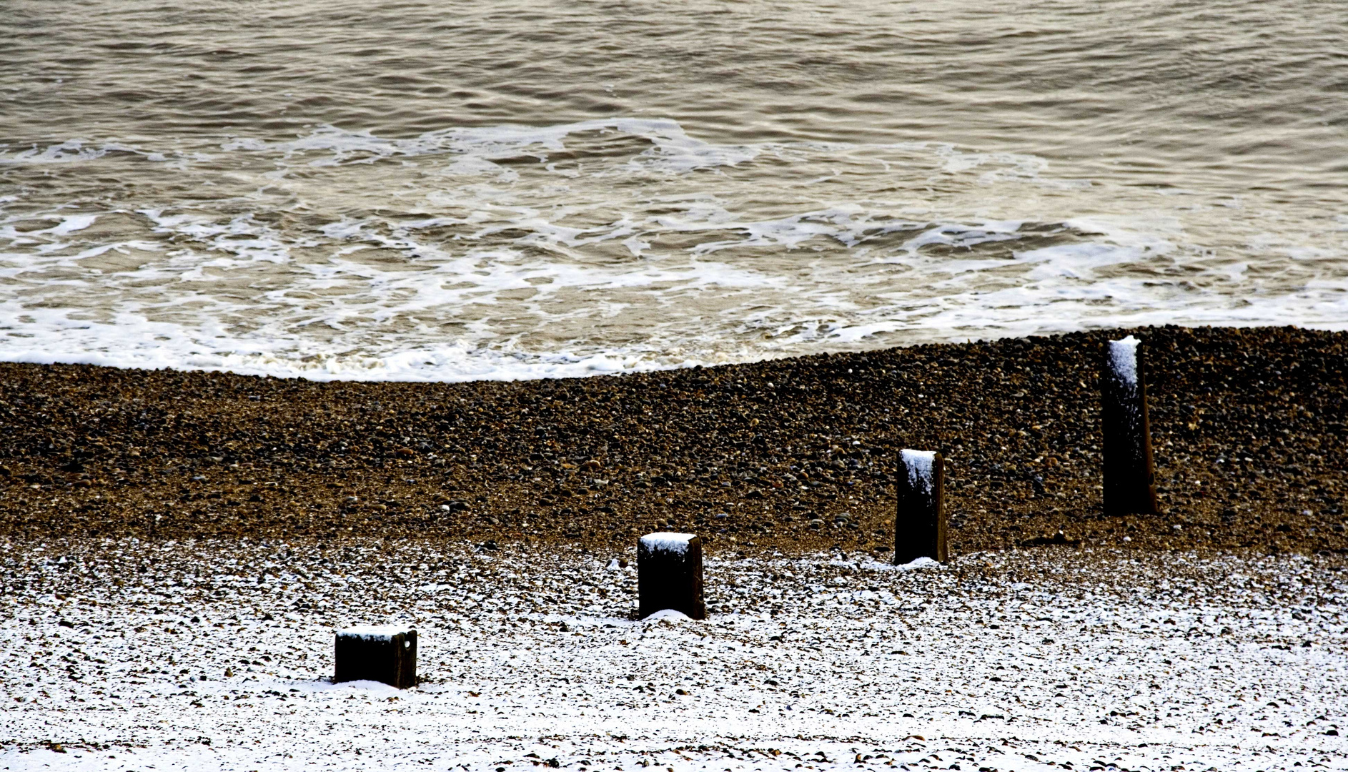 Suffolk 2010 Schnee am Meer