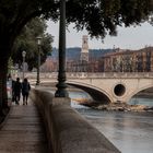 Sulla sponda dell'Adige a Verona