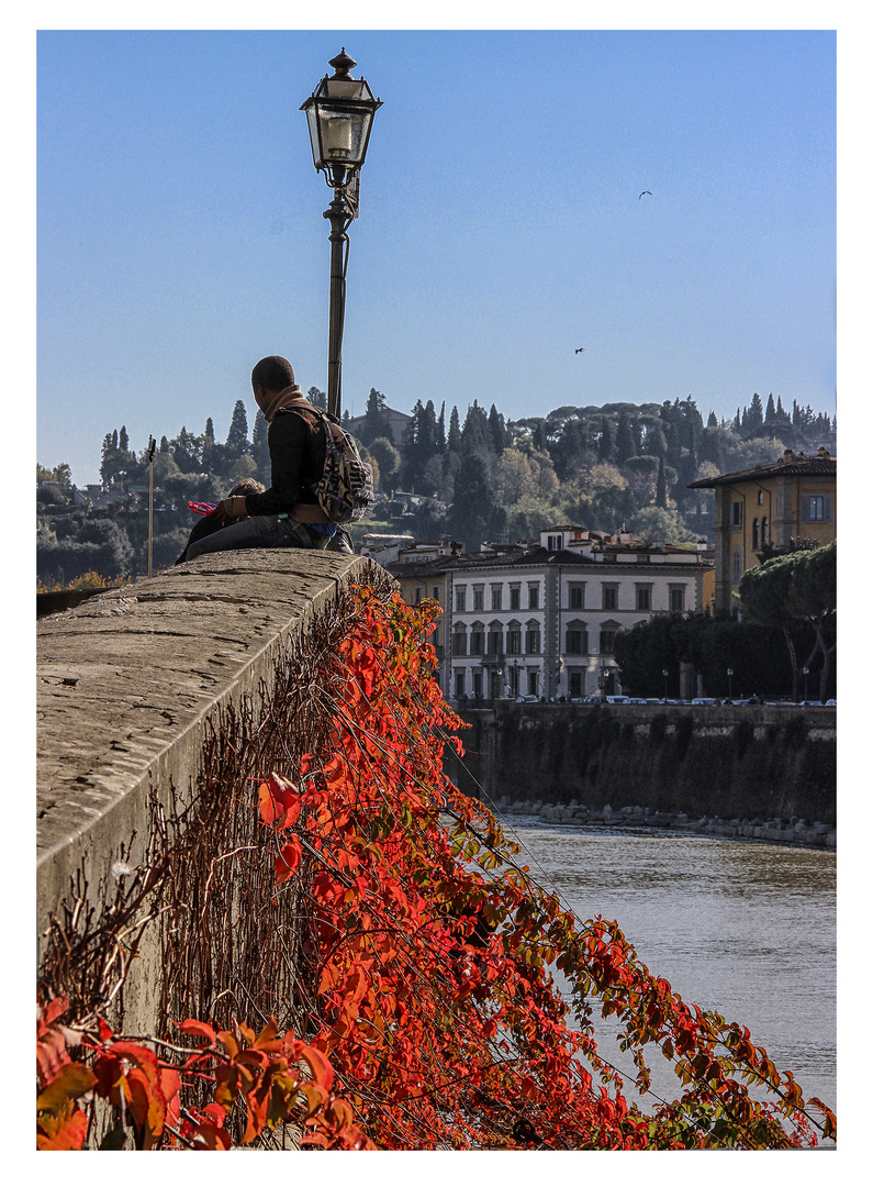 Sull'argine del Lungarno De' Medici