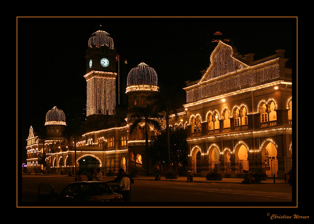 Sultan Abdul Samad Building bei Nacht, Kuala Lumpur