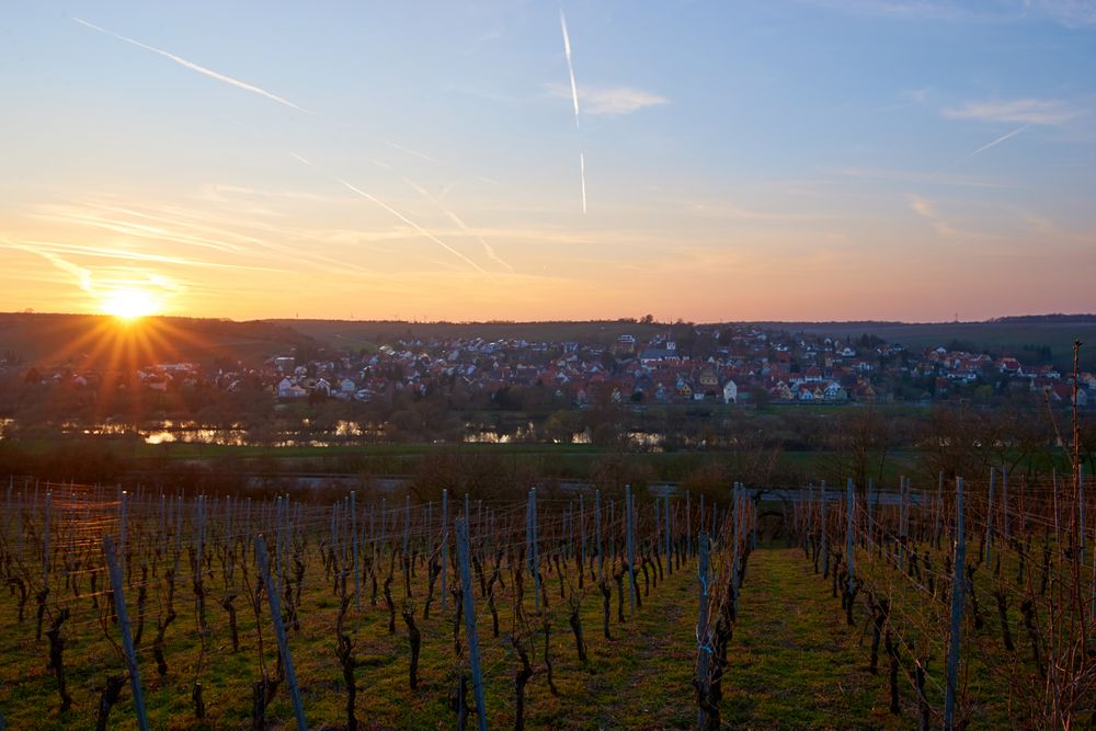 Sulzfeld am Main im Sonnenuntergang