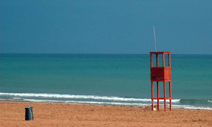 Summer on a solitary beach