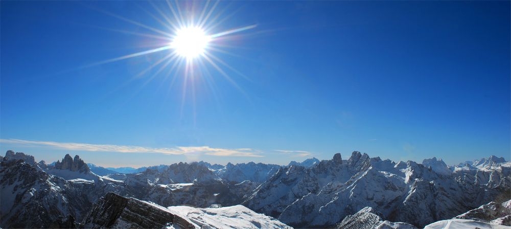 Sun and mountains