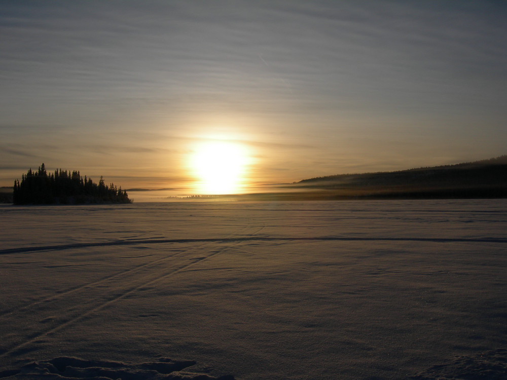 Sun at 11 AM in Jämtland, north Sweden